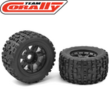Team Corally XL4S 1/8 Grabber Monster Truck Tires 17mm (2) with aggressive tread pattern designed for radio control parts and rc car parts enthusiasts.
