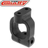 Team Corally C-00140-050 Right C-Hub 9 Degree (1) SBX425 black plastic radio control part for RC cars, designed for precision steering in RTR RC vehicles.