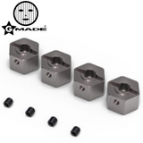 Gmade GM30131 Aluminum 12mm Wheel Hub BOM GS02 (4) set of four gray aluminum wheel hubs with mounting screws for radio control car parts.