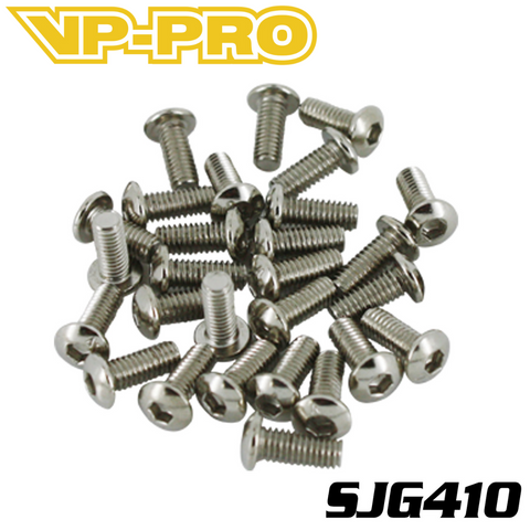 VP-PRO SIG410 4x10mm Round Headed Screws BLACK STEEL (30)