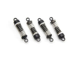 BlackZon BZN540472 Plastic Adjustable Shock Set Spryte Turbo featuring four black and silver adjustable shock absorbers designed for rc car parts and radio control applications.