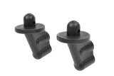 Pair of black plastic Team Corally C-00180-106 Front Body Post (2) components designed for radio control car parts and rtr rc cars.