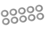 Team Corally C-00180-204 Steel Shim Rings 6x11.5x0.2mm (10) displayed in two rows, showing thin, round metal washers for use in radio control car parts and rc car assemblies.
