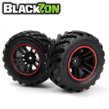 BlackZon BZN540326 Mounted Wheels Tires Red (2) Spryte
