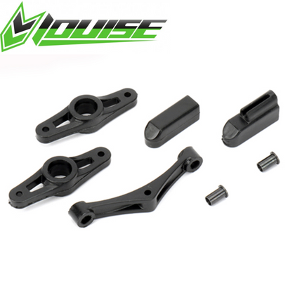Louise LNHA406 Steering Track Bellcrank T410 Drift & Rally radio control car parts set including black plastic bellcranks, link arms, and pins for precise steering control.