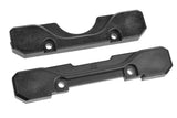 Team Corally C-00180-979 Rear Suspension Arm Mount Covers Set XB G2, black plastic radio control parts designed for durable protection and secure fitting on RC cars.