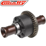Team Corally C-00180-1222 Diff Assembly Front / Rear 43T Metal Gear Xpert Build showing a durable metal gear and black housing designed for radio control car parts.