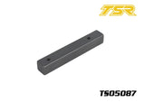 Team Saxo TS05087 MGT Balancing Weight in black metal, designed for radio control parts to ensure precise weight distribution in rc cars.