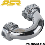 POWERSTAR PS-105M-V-S 1/8 Conical On-Road Exhaust Manifold Silver with a polished metallic finish designed for radio control parts and rc cars.
