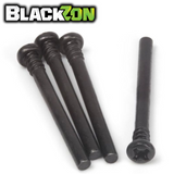 BlackZon BZN540445 Upper Suspension Hinge Bolts Vyper & Turbo shown as a set of black metal bolts designed for rc car parts, ideal for Naughty Boy RC radio control vehicles.