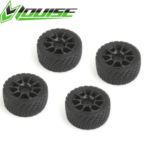 Louise LNBA372 Rally Tires+Wheels 10 Spoke Black +1mm LMX