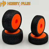 Hobby Plus HBP240144 Premounted Front & Rear Tires Orange (4) Speck B