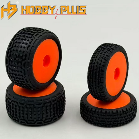 Hobby Plus HBP240144 Premounted Front & Rear Tires Orange (4) Speck B
