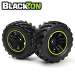 BlackZon BZN540324 Wheels + Tires Assembled Green Black Spryte