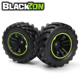BlackZon BZN540324 Wheels + Tires Assembled Green Black Spryte