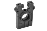 Team Corally C-00180-018 Center Differential Bulkhead in black plastic, a durable RC car part designed to secure the center differential housing.