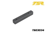 Team Saxo TS03034 Balancing Weight 44g GK-200 + Pro, a rectangular black metal radio control car part designed for precise weight balancing.