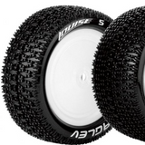 Louise RC E-Maglev 1/10 4WD Front Buggy Tire Soft Pre-Mounted White Wheel (2)