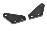 Team Corally C-00180-1064 Steering Block Arms Aluminum Asuga XLR (2) black aluminum rc car parts with three mounting holes on each arm for radio control vehicles.