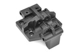 Team Corally C-00180-640 Center Diff Plate Spur Gear Cover For Chassis Tube in black plastic, designed for use in radio control car parts and RC car chassis assembly.