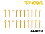 VP-PRO GS-335H 3mmx35mm Gold 12.9 Alloy Steel Hex Socket Head Screws (20)