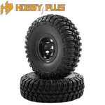 Hobby Plus HBP240081 1.0 GRABBER M/T Tire & Black Wheel Set