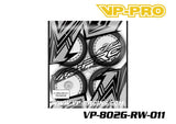 VP-PRO VP-802G Cutoff Evo 1/8 Buggy Pre-Mounted Tires (4) White Wheels with aggressive tread pattern for enhanced grip, designed for radio control car parts and rtr rc cars.