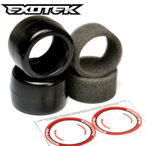 Exotek F1 Rear Rubber Tires 28X Red Super Soft w/Inserts