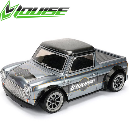 Louise LNBA806 Mini Pick Up Clear Body 210mm for M-Chassis shown in sleek gray and black design, a high-quality radio control car part for rc car enthusiasts.