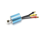 BlackZon BZN540483 Brushless Motor 2430 4200kv Spryte Turbo with blue anodized housing and three color-coded wires for radio control parts and rc car applications.