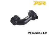 POWERSTAR PS-105M-L-CB 1/8 Conical On-Road Exhaust Manifold Ceramic Black designed for high-performance rc cars, featuring durable ceramic coating for enhanced heat resistance.