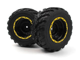 BlackZon BZN540265 MT Wheels/Tires Assembled (2) Yellow Smyter