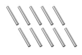 Set of ten cylindrical metal steel pins, ideal for radio control parts and rc car repairs, identified as Team Corally C-00180-122 Steel Pin 2.5x17mm (10).