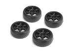Louise LNHA489 Mounted Slick Tires w 6 Spoke Black Wheels