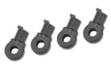 Set of four black Team Corally C-00180-770 HD Heavy Duty Shock End Short (4) components designed for radio control car parts.