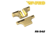 VP-PRO RS-942 Infinity IFB8 Brass Front Chassis Weights 50g 100g in gold finish, designed as radio control parts for enhancing performance of RTR RC cars.