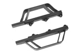 Team Corally C-00180-1245 Side Guard / Body Bars L/R Shiroi black plastic side guards designed for radio control car parts, providing durable protection and style for rc cars.