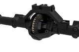 Close-up of a black metal differential axle assembly showing detailed internal gears, designed for use with the Gmade GM30112 Gmade GA44 Heavy Duty Diff Locker in radio control cars.