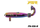POWERSTAR PS-106-R 1/8 Buggy Exhaust Pipe (EFRA 2203) Rainbow in a vibrant polished rainbow finish, designed for high-performance radio control car parts.