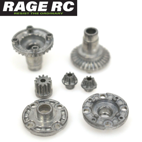 Rage RC RGRC2463 Mini Trek Diff Case Housing, Drive Gears & Motor Pinion Parts