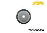 Team Saxo 1/10 F1 RC Car Front Tires Pre-Mounted (2) White Rim Bearing Rubber