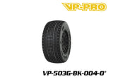 VP-PRO VP-503G 1/10 Short Course Truck Tires (4) Pre-Mounted Black featuring detailed tread pattern designed for enhanced grip on RC cars and radio control parts.