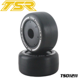 Team Saxo 1/10 F1 RC Car Front Tires Pre-Mounted (2) Black Rim Bearing Rubber