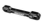Team Corally C-00180-873 Aluminum Suspension Arm Mount HD Rear-Rear 8mm black anodized aluminum part designed for durable radio control car suspension systems.