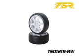 Team Saxo TS01219-RW 1/10 Touring Car Tires Pre-Mounted Rubber White Spoke (4)