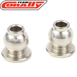Two silver metal bearings designed for radio control parts, labeled as Team Corally C-00180-170 6.8mm Steel Ball (2), suitable for rc cars.
