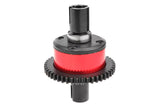 Team Corally C-00180-685 Alum Steel Center Diff Assembly 46T Xpert Build - 100k, a precision red aluminum and steel gear assembly for RC car parts and radio control vehicles.