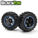BlackZon BZN540325 Wheels + Tires Assembled Black Blue Spryte