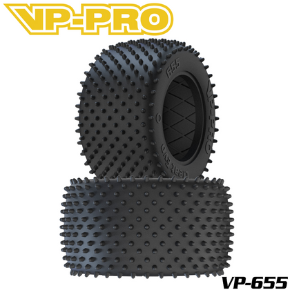 VP-PRO VP-655 Cleat Evo 1/10 Stadium Truck Tire MS2-3 with dense cleat tread pattern designed for optimal traction on off-road RC cars and radio control parts.