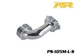 POWERSTAR PS-105M-L-S 1/8 Conical On-Road Exhaust Manifold Silver designed for radio control parts and rc car parts with a polished silver finish and precision threading.